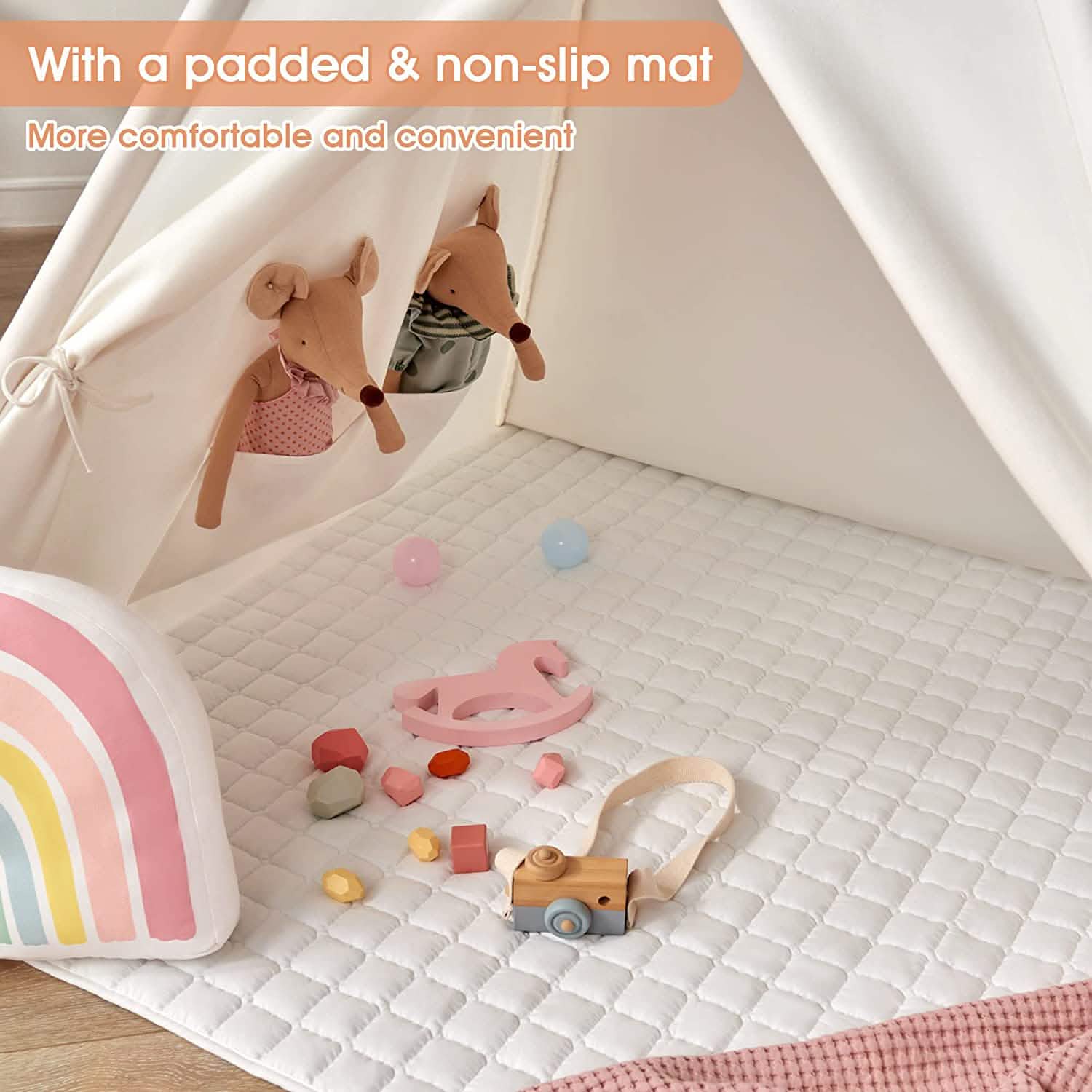Teepee Tent for Kids - Play Tent Indoor Outdoor Cotton Canvas