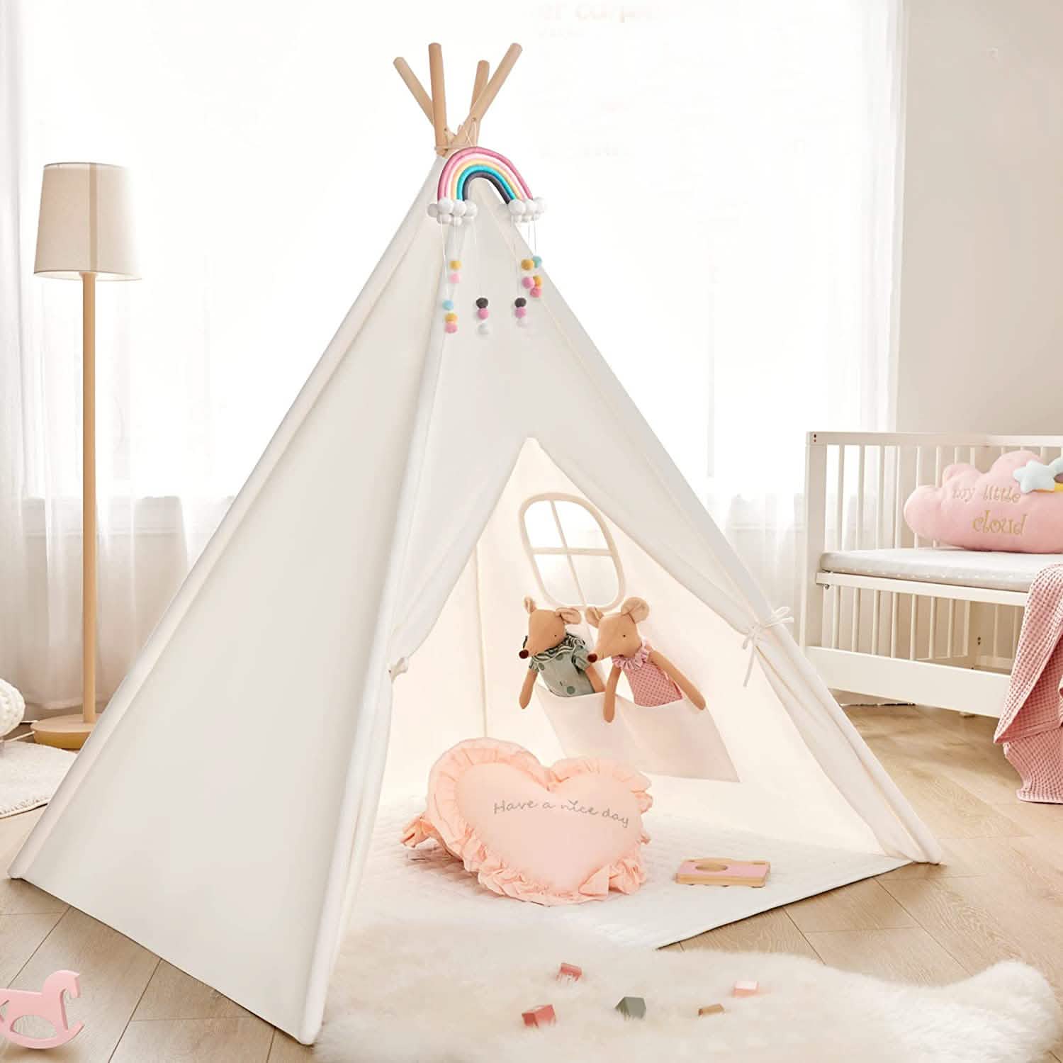 Teepee Tent for Kids - Play Tent Indoor Outdoor Cotton Canvas