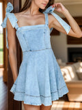 Temperament Commuting Fashion Strap Denim Women's Dress