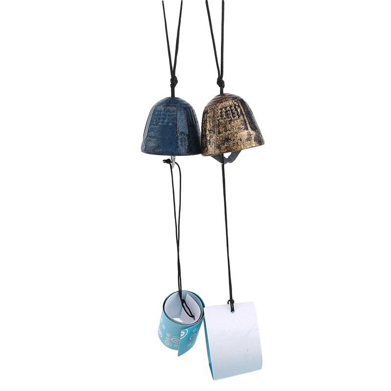 Temple Bell Pendant Lucky Wind Chimes Japanese Lucky Feng Shui Small Wind Chime Sound Clapper Home Garden Outdoor Decor Gift Cast Iron Outdoor For Good Luck Home Garden Patio Hanging Decoration Gift