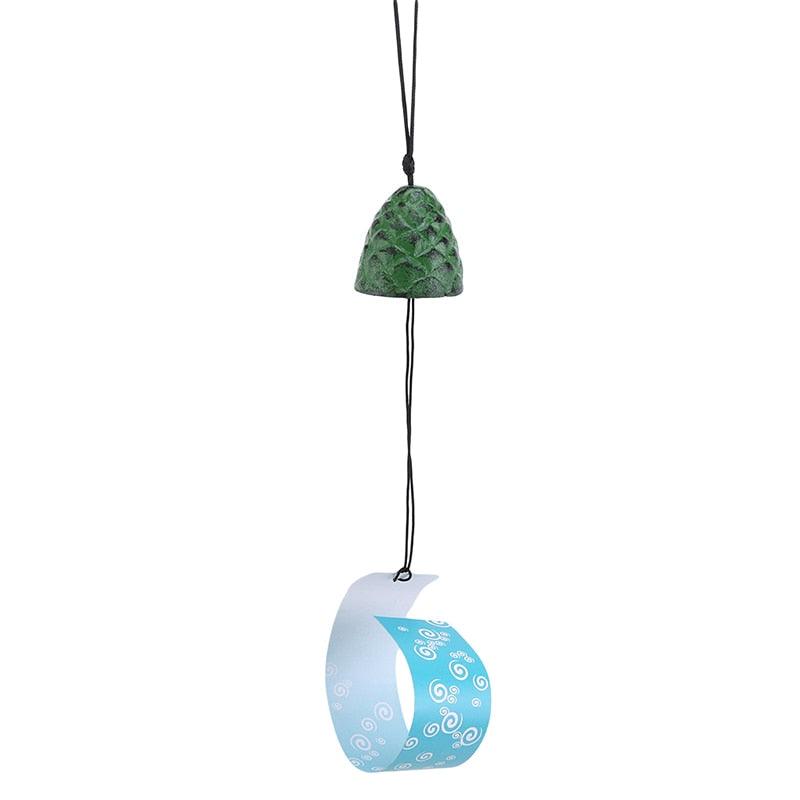 Temple Bell Pendant Lucky Wind Chimes Japanese Lucky Feng Shui Small Wind Chime Sound Clapper Home Garden Outdoor Decor Gift Cast Iron Outdoor For Good Luck Home Garden Patio Hanging Decoration Gift
