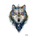 Temporary Animal Head Wolf Design Waterproof Body Sticker Fashion Tattoo For Womens Mens