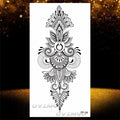 Temporary Lotus Flower Sticker Tattoo Fake Black Elegant Flower Design Women Body Art Fake Arm Tattoo Stickers For Womens