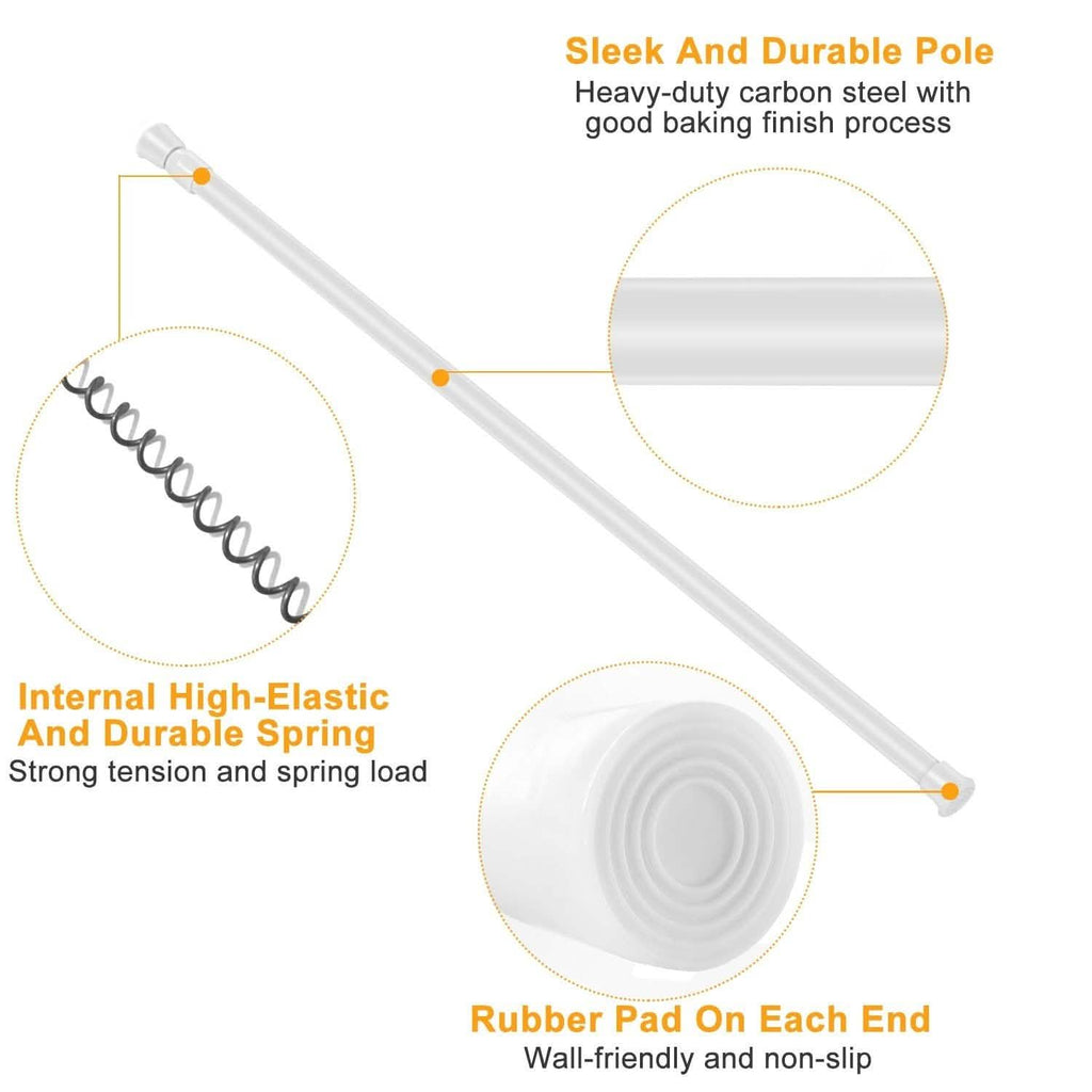 Tension Curtain Rod Spring Load Adjustable Curtain Pole