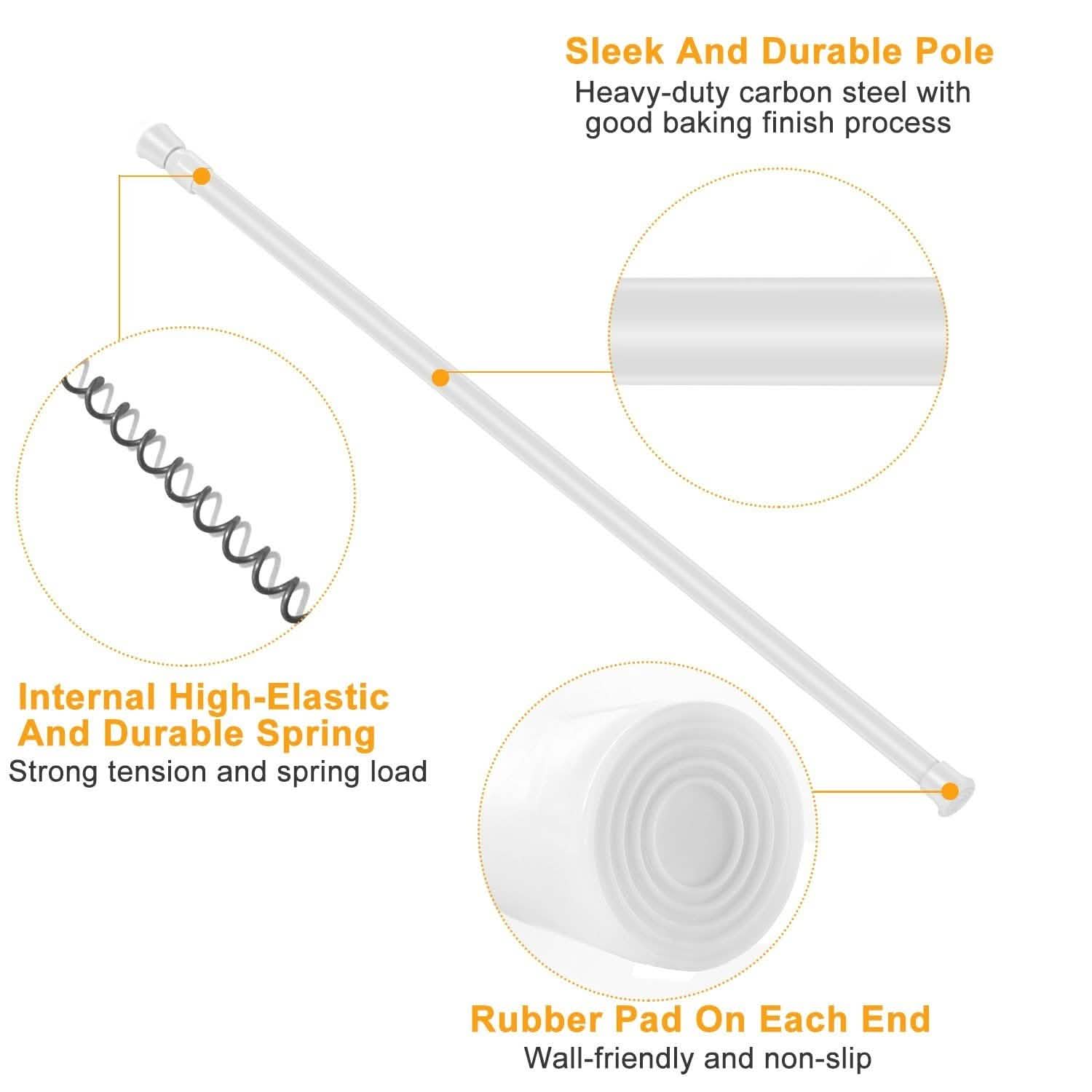 Tension Curtain Rod Spring Load Adjustable Curtain Pole