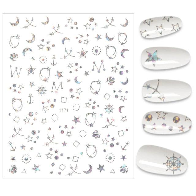 The New 3D Nail Sticker Cool English Letter stickers for nail  Foil Love Heart Design Nails Accessories Fashion Manicure Sticker Stickers Girls Manicure Decoration Nail Art Supplies 3D Self-Adhesive Nail Decals Designer Nail Stickers for Acrylic Nails