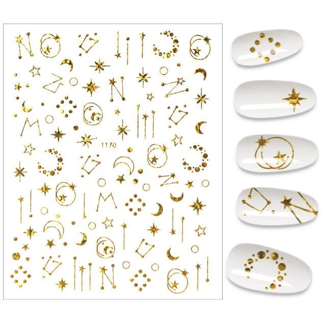 The New 3D Nail Sticker Cool English Letter stickers for nail  Foil Love Heart Design Nails Accessories Fashion Manicure Sticker Stickers Girls Manicure Decoration Nail Art Supplies 3D Self-Adhesive Nail Decals Designer Nail Stickers for Acrylic Nails