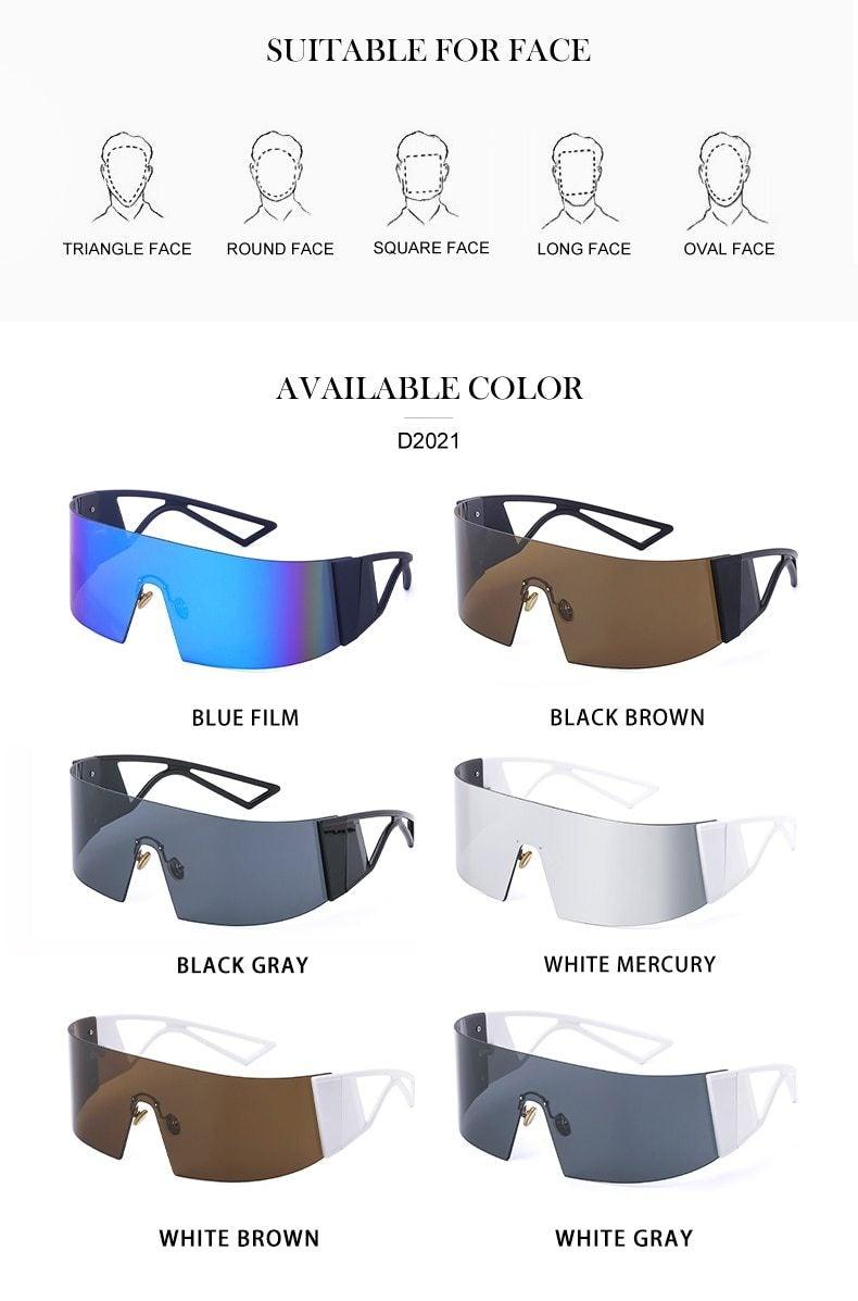 The New Sports Polarized Sunglasses UV400 Outdoor Cycling Glasses Sunglasses For Women & Men New Blue Frame Rimless Rectangle Shape  Sun Glasses For Unisex Design New Mirrored Wind Proof Sport Eyeglasses For Sunglasses