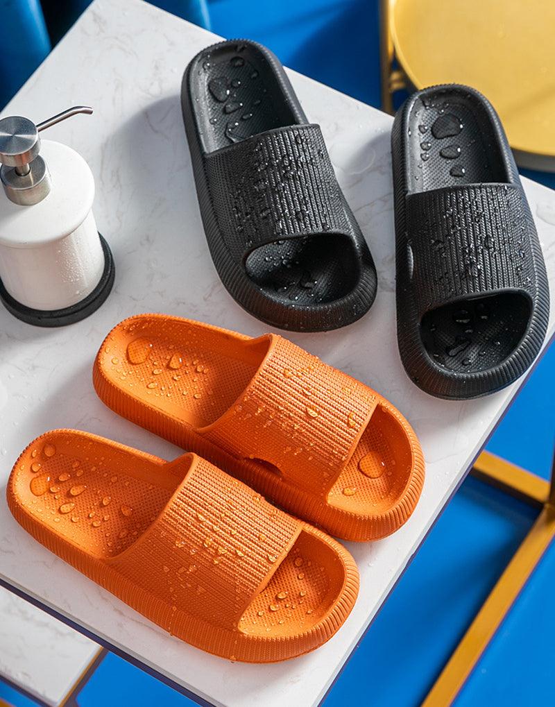 Thick Platform Bathroom Home Slippers Women Fashion Soft Sole EVA Indoor Slides Woman Sandals Summer Non-slip Flip Flops Quick Drying Open Toe Super Soft Comfy Thick Sole Home House Cloud Cushion Sandals For Indoor And Outdoor Platform Shoes