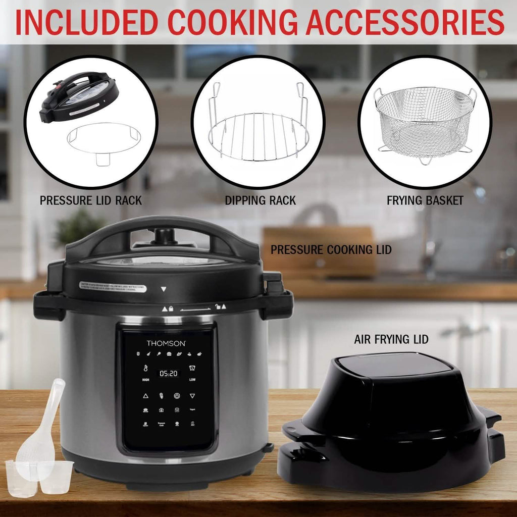 Thomson 9-in-1 Pressure, Slow Cooker, Air Fryer and More, with 6.5 QT Capacity