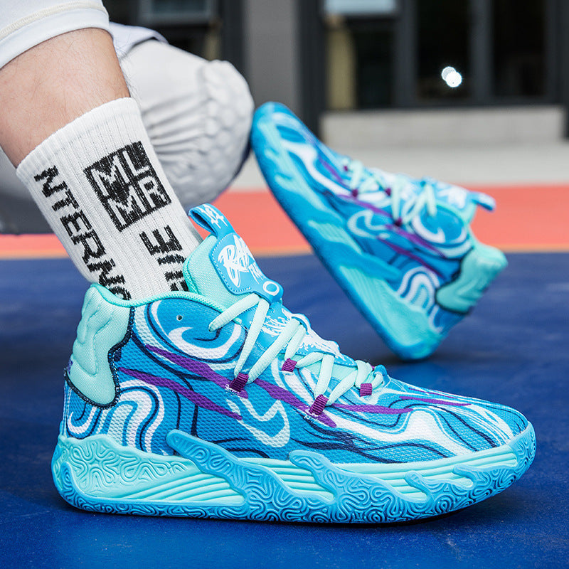 Three ball, third-generation purple MB.03 men's and women's indoor and outdoor shock-absorbing and anti slip basketball shoes