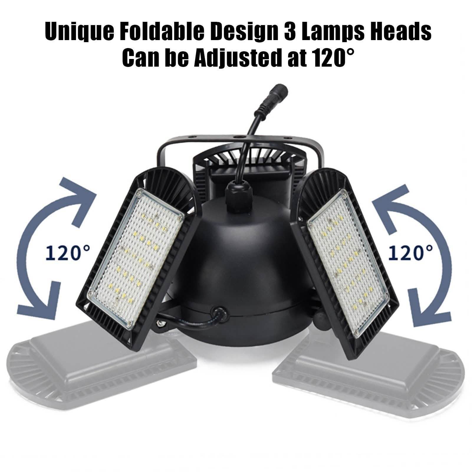 Three-Headed Adjustable LED Garage Light