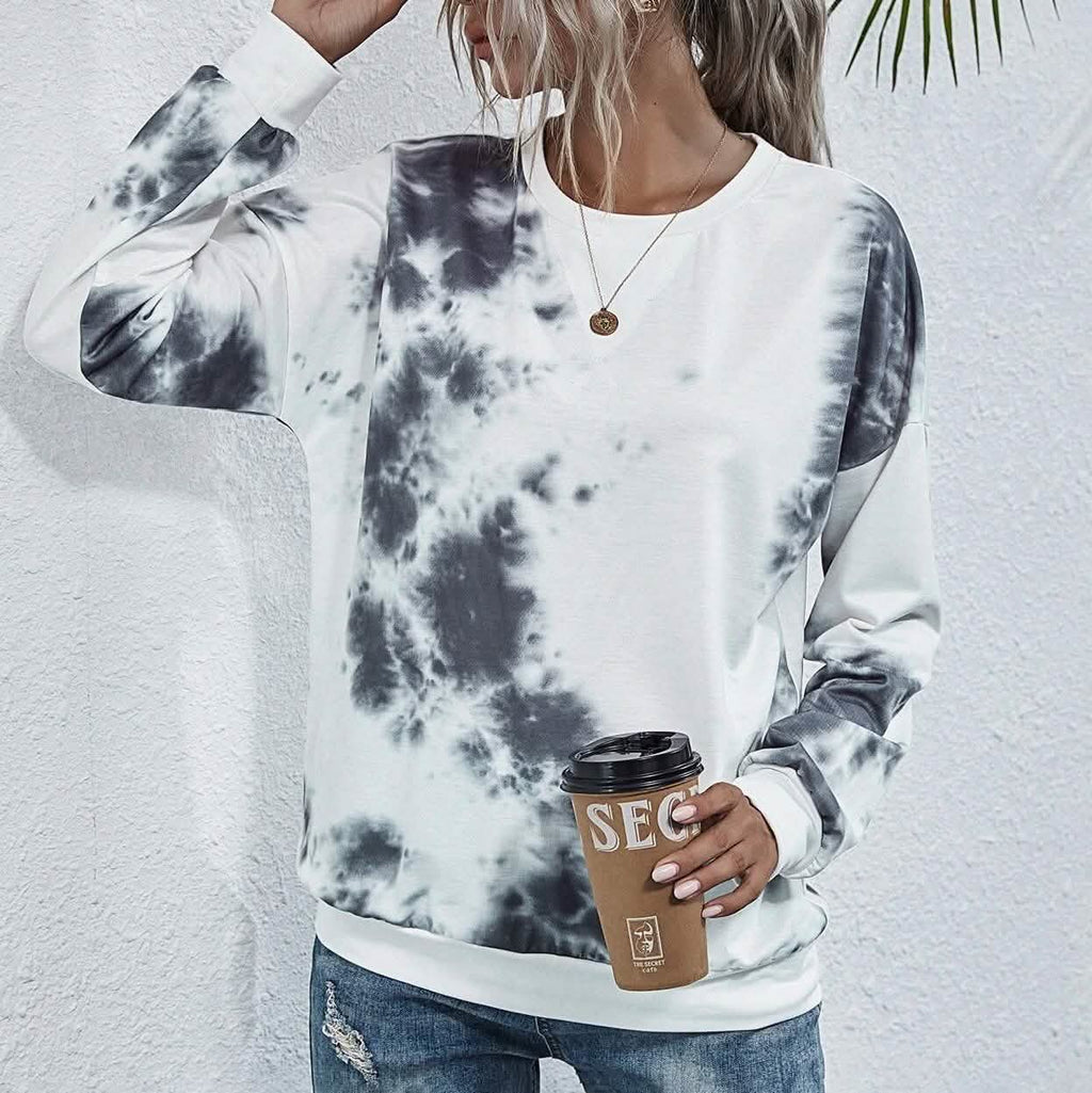 Tie Dye Round Neck Sweatshirt