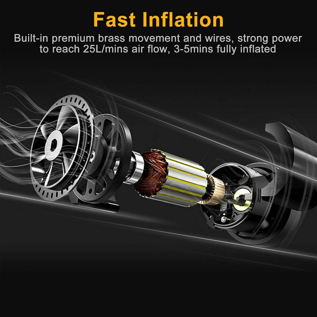 Tire Inflator 12V DC 120W 150PSI with LCD Electric Air Compressor