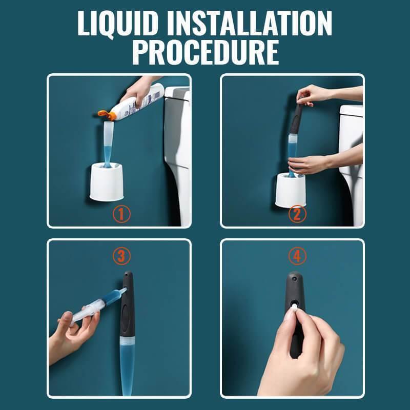 Toilet Brush with Toilet Cleaner Dispenser Easily Clean Dead Corner Bathroom Cleaning Accessories Toilet Brush With Holder Set Toilet Bowl Cleaner Brush With Soap Dispense
