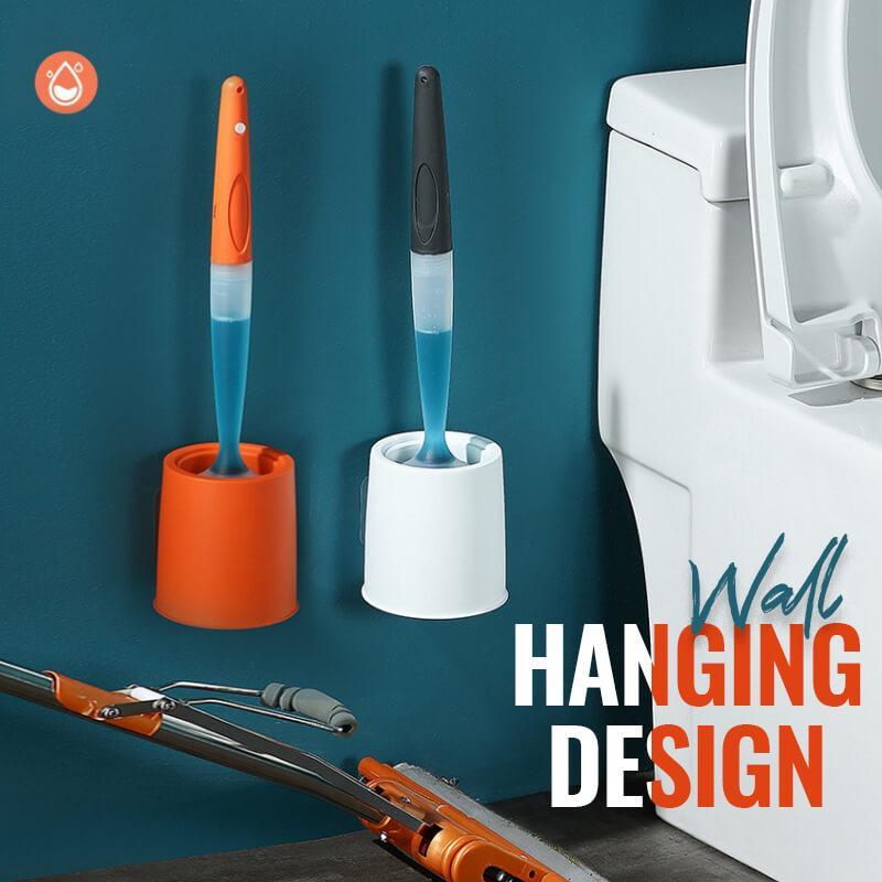 Toilet Brush with Toilet Cleaner Dispenser Easily Clean Dead Corner Bathroom Cleaning Accessories Toilet Brush With Holder Set Toilet Bowl Cleaner Brush With Soap Dispense