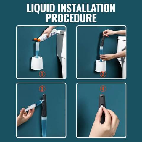 Toilet Brush with Toilet Cleaner Dispenser Easily Clean Dead Corner Bathroom Cleaning Accessories Toilet Brush With Holder Set Toilet Bowl Cleaner Brush With Soap Dispense