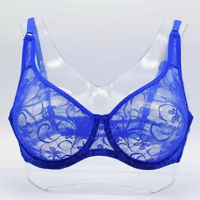 Plus Size Lace Bras For Women Underwired Bralette Womens Underwear Delicate Embroidery Lingerie Brassiere
