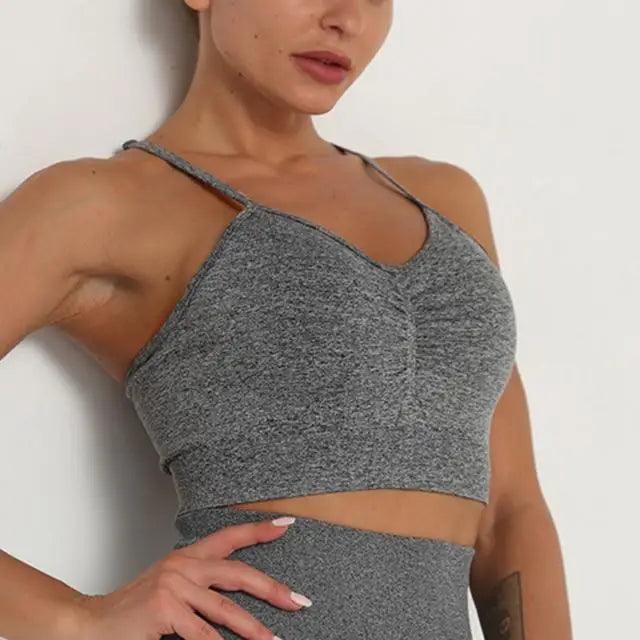 Push Up Sports Tops Fitness For Women And Girls Sport Female Sport Gym Top Padded Gym Brassiere Sports