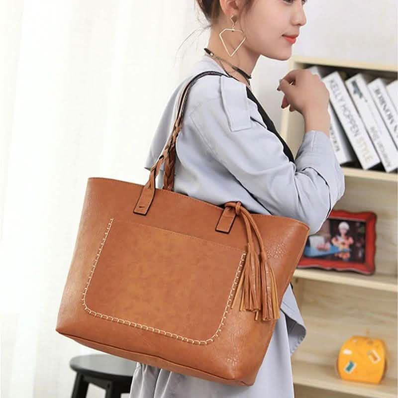 Tote Vintage Faux Women Leather Handbag