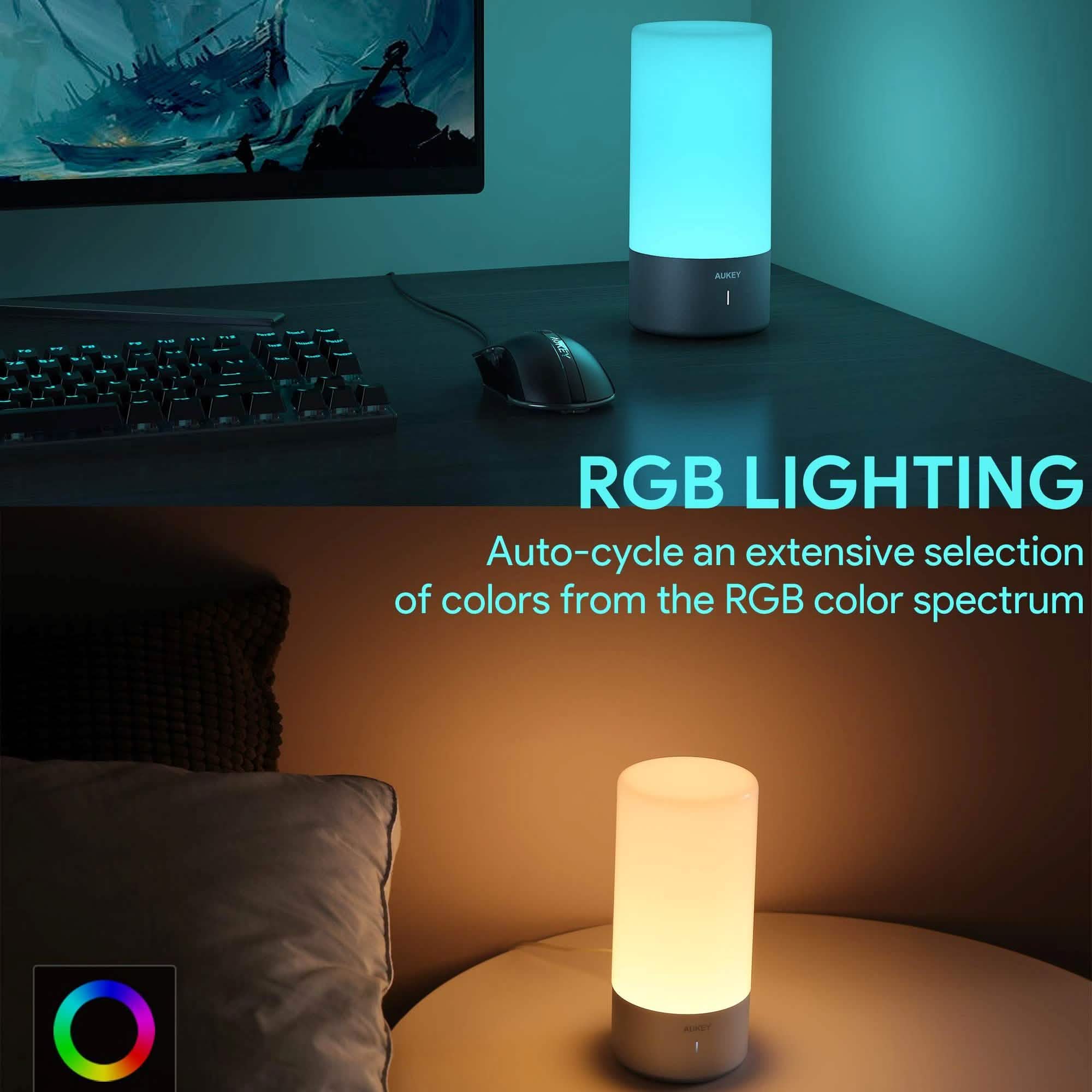 Touch Sensor Color Changing RGB Dimmable Table Lamp