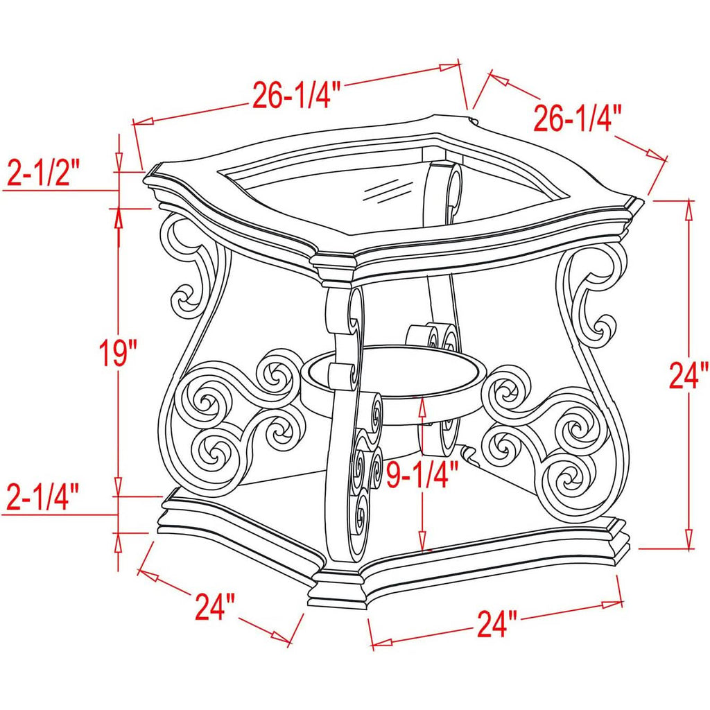 Traditional End Table Accent Bedside Nightstand