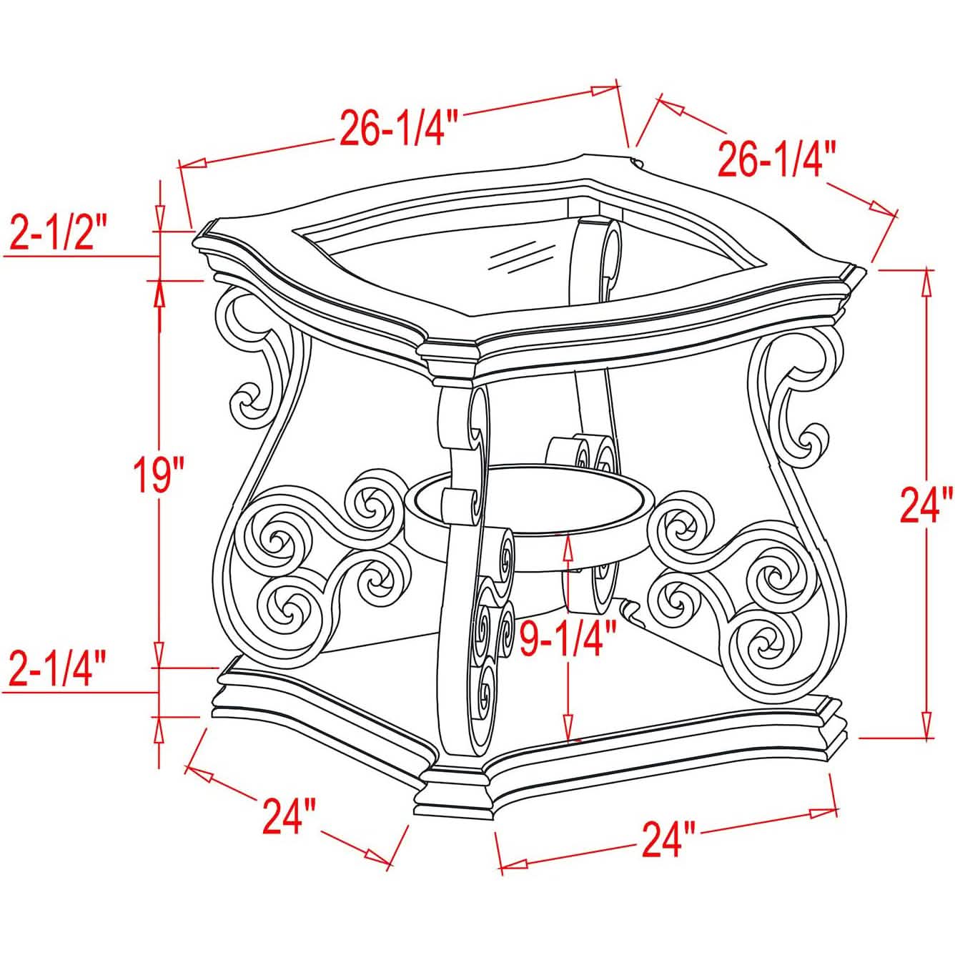 Traditional End Table Accent Bedside Nightstand