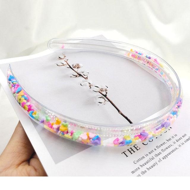 Transparent Quicksand Headbands for Children Kids Girls Fashion Glitter Sequin Teeth Hairbands Bezel Hair Hoops Gorgeous Hair Accessories For Women
