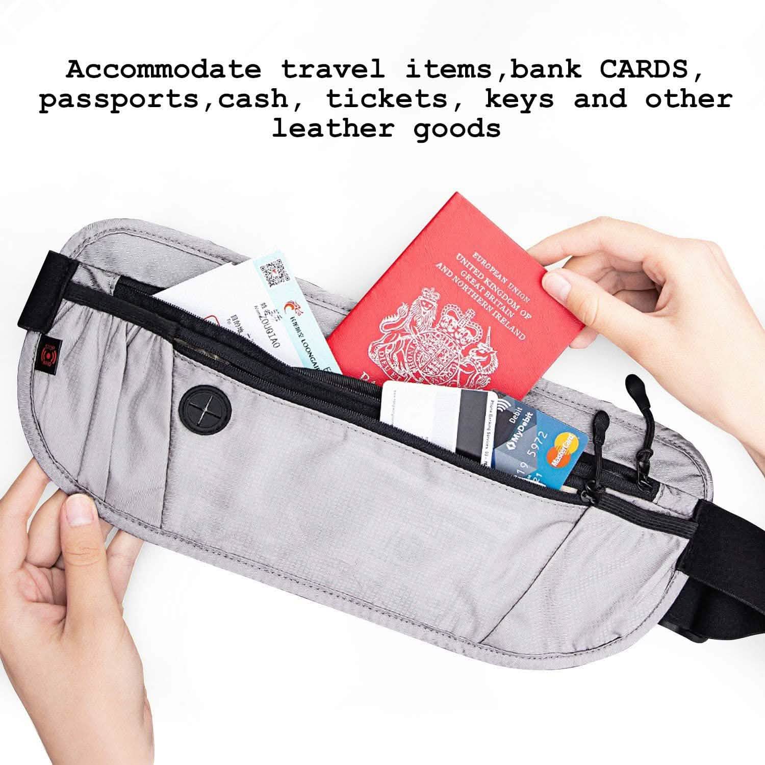 Travel Money Wallet Belt Pouch Blocking Hidden Passport Holder Bag