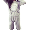 Trendy Pajama Women Thick Flannel Warm Female Winter Pajama Set Long Sleeve Full Trousers Two Piece Pajamas  Cartoon Pajamas Women Pajamas Set Sleepwear Autumn Plus Size Top Long Pant Sleepwear Girls Pajamas