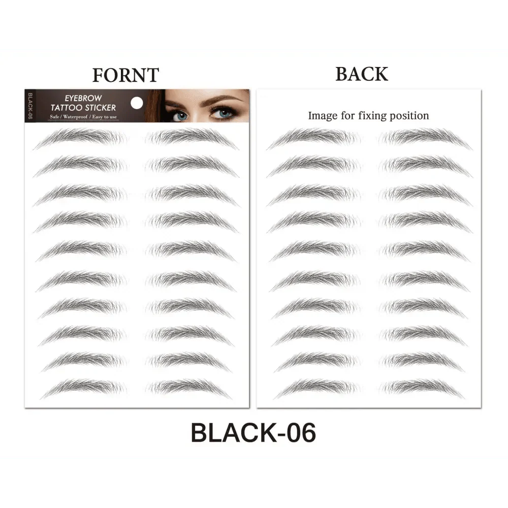 Trendy Waterproof  1 Piece Hair-liked Authentic Eyebrow Tattoo Sticker Waterproof Cosmetics Long Lasting Makeup False Eyebrows Stickers