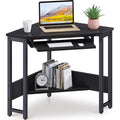 Triangle Computer Desk, Smooth Keyboard Tray& Storage Shelves