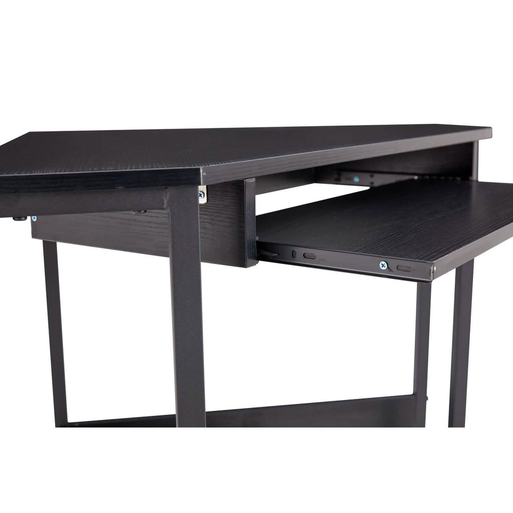 Triangle Computer Desk, Smooth Keyboard Tray& Storage Shelves