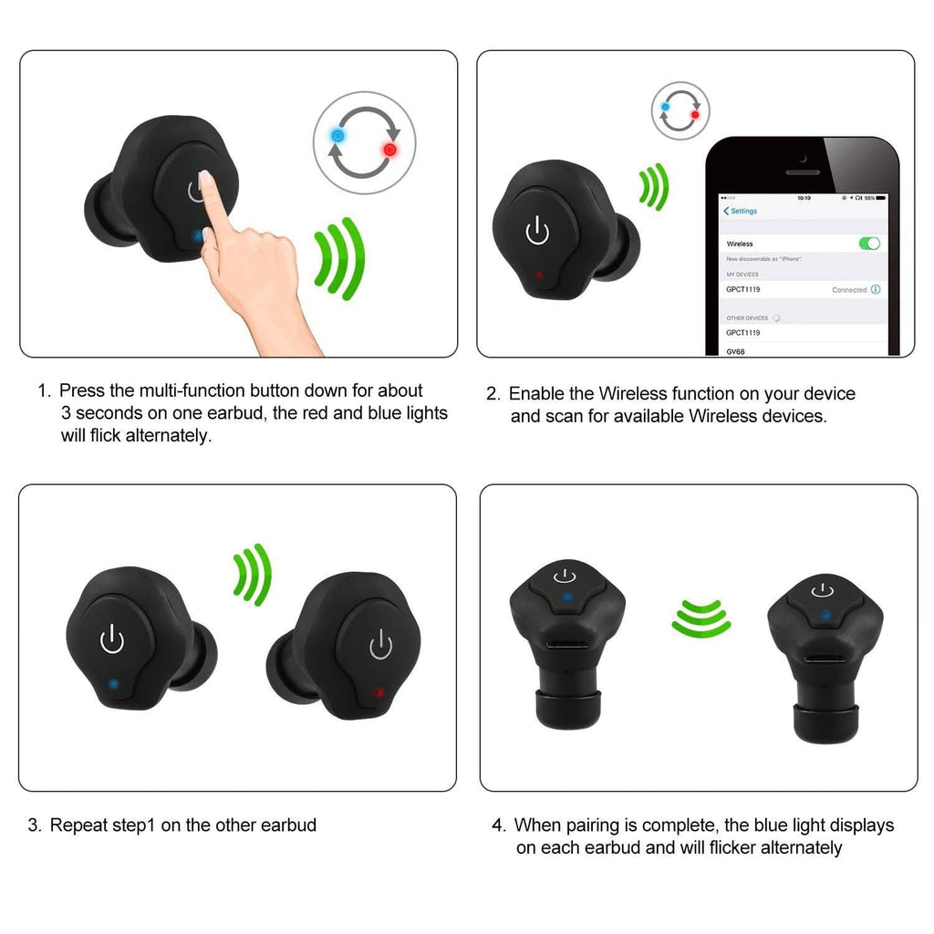 True Wireless Earbuds CSR v4.2 In-Ear Stereo Headsets