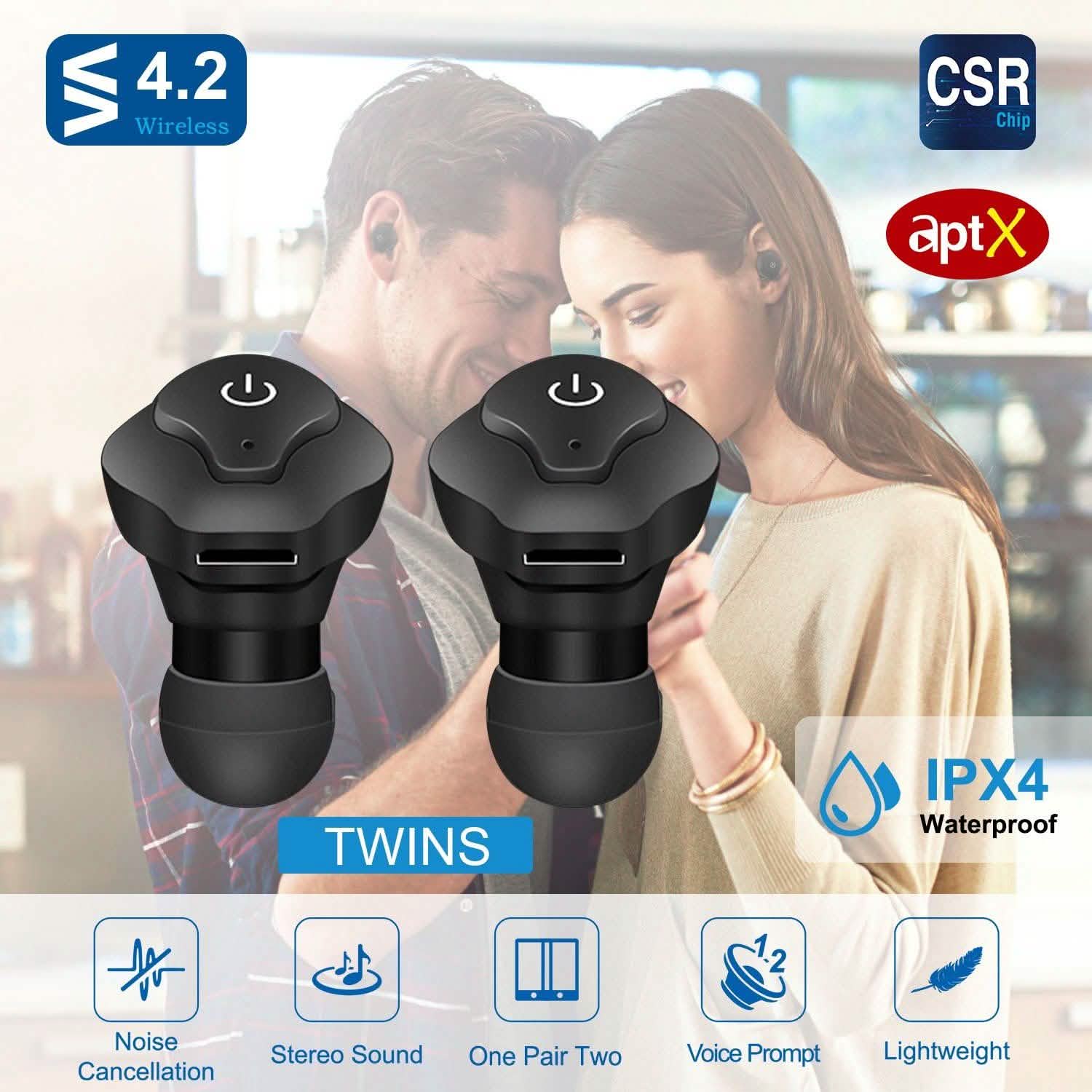 True Wireless Earbuds CSR v4.2 In-Ear Stereo Headsets