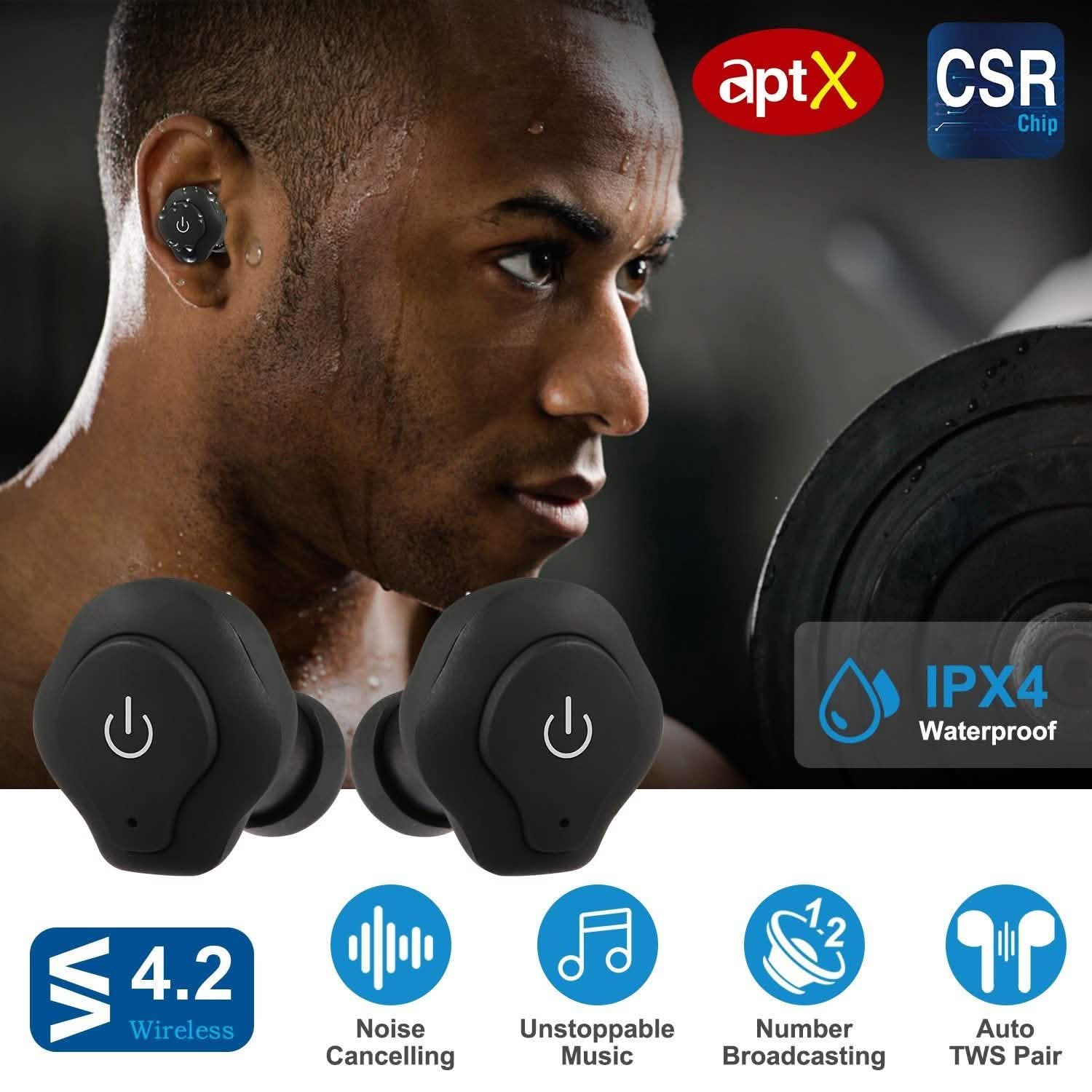 True Wireless Earbuds CSR v4.2 In-Ear Stereo Headsets