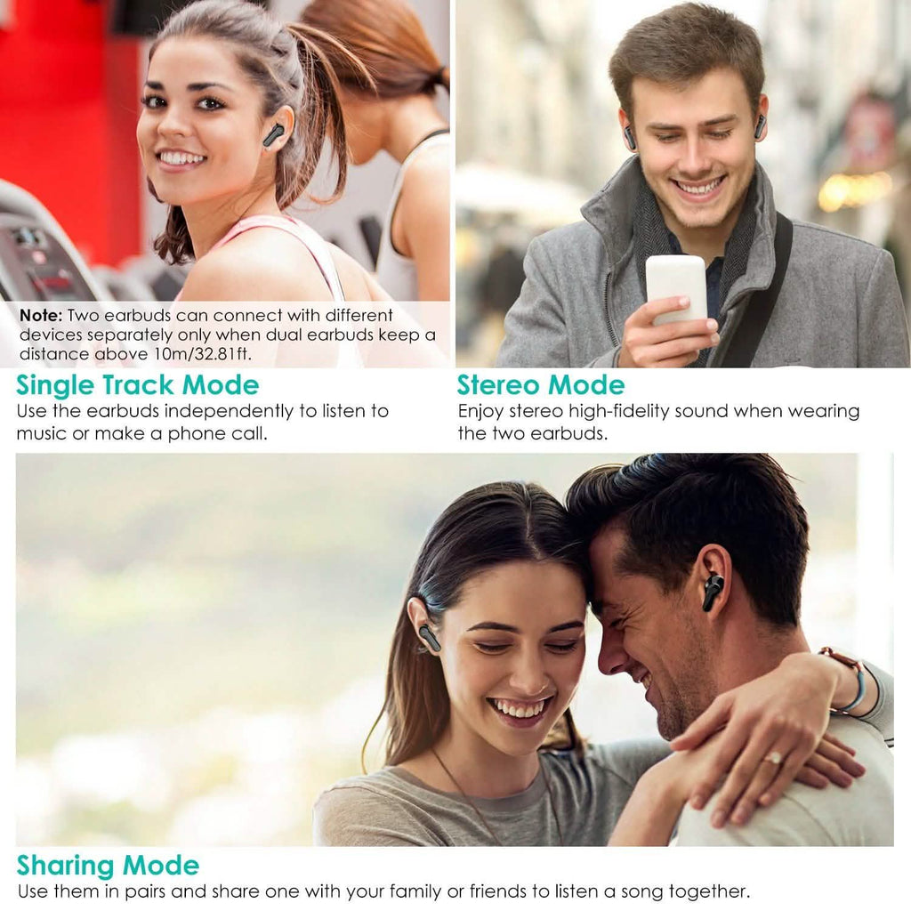 True Wireless V5.0 Earbuds IPX 5 Water Resistant