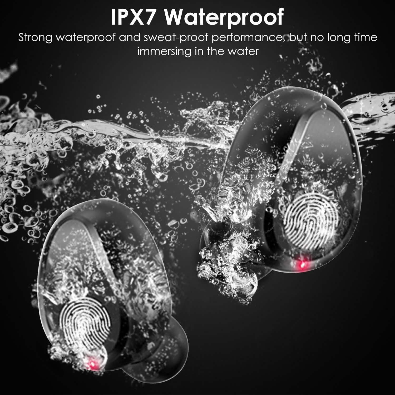 True Wireless V5.0 Earbuds with LED Display Magnetic Charging Dock