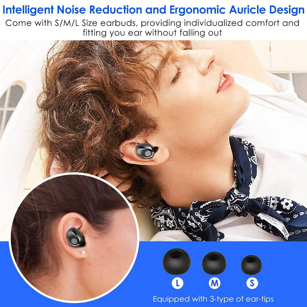 True Wireless V5.0 Earbuds with LED Display Magnetic Charging Dock