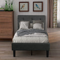 Tufted Platform Bed, Twin Size Button Upholstered Platform Bed