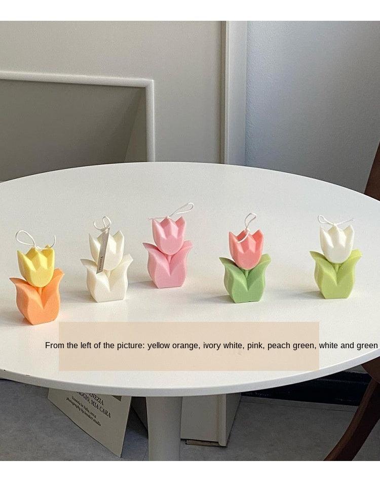 Tulip Candle Aroma Decoration Wedding Souvenir Birthday Gift Decoration Candles Handmade Delicate Tulip Flower Shape Candle  Perfect for Birthday Party Wedding Spa Home Decor