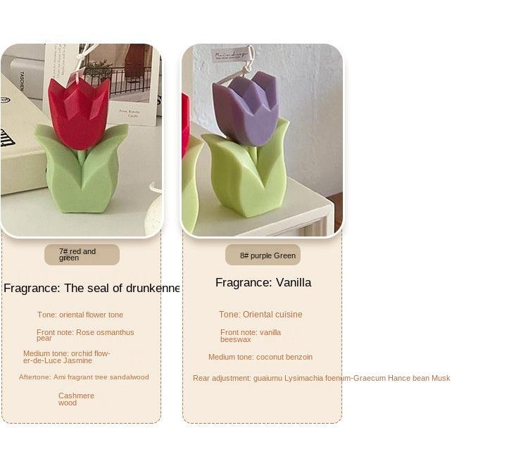 Tulip Candle Aroma Decoration Wedding Souvenir Birthday Gift Decoration Candles Handmade Delicate Tulip Flower Shape Candle  Perfect for Birthday Party Wedding Spa Home Decor