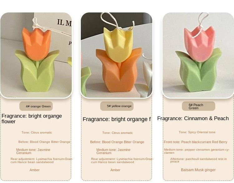 Tulip Candle Aroma Decoration Wedding Souvenir Birthday Gift Decoration Candles Handmade Delicate Tulip Flower Shape Candle  Perfect for Birthday Party Wedding Spa Home Decor