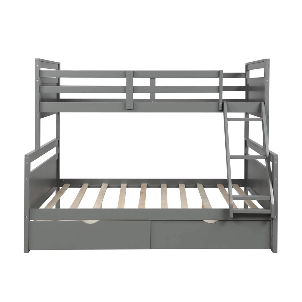 Twin over Full Bunk Bed with 2 Storage Drawers