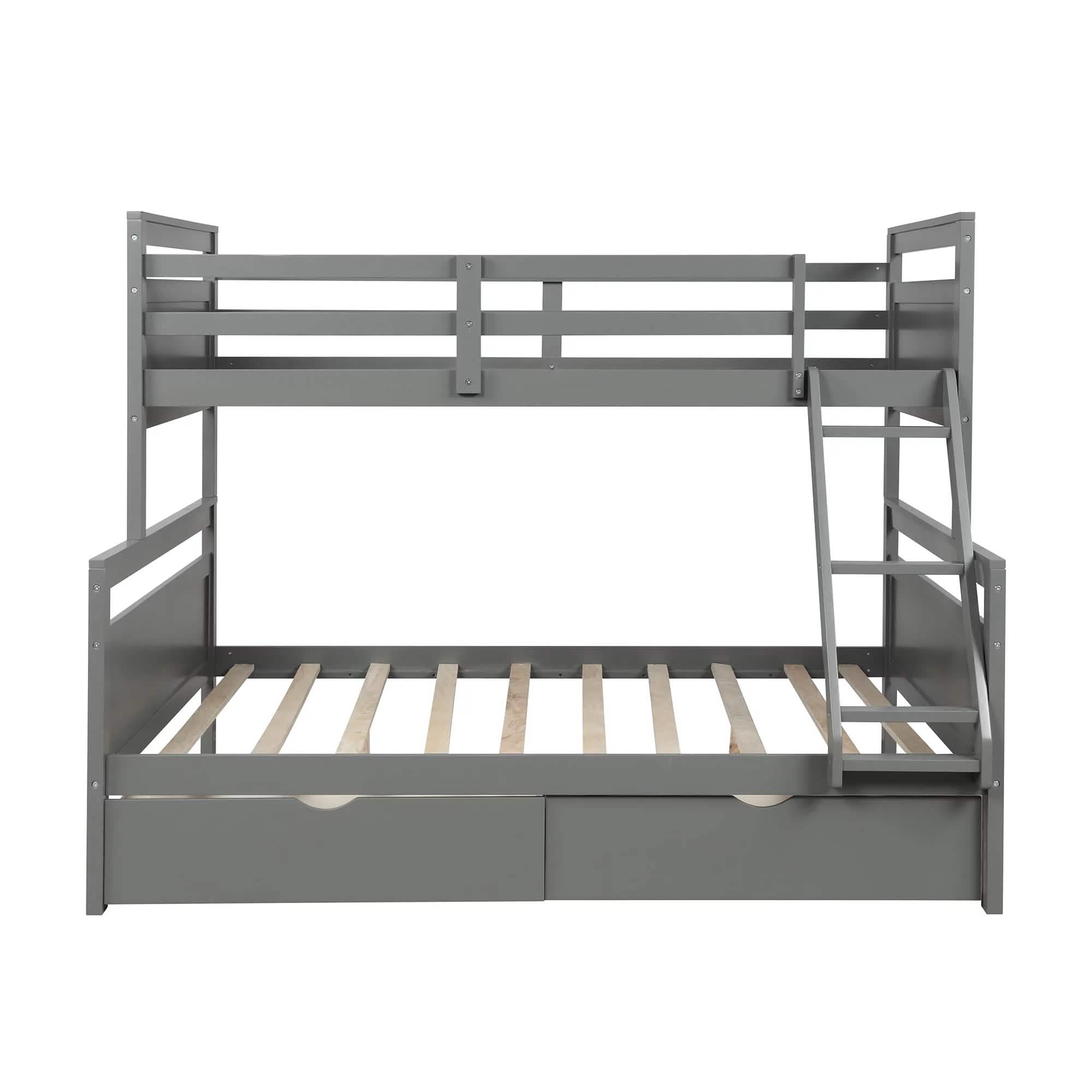 Twin over Full Bunk Bed with 2 Storage Drawers