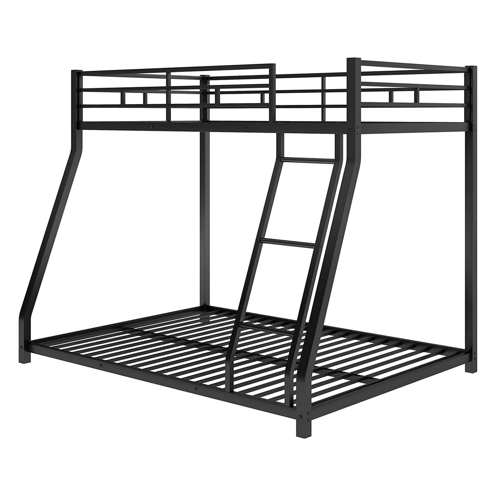 Twin Over Full Low Bunk Bed with Ladder