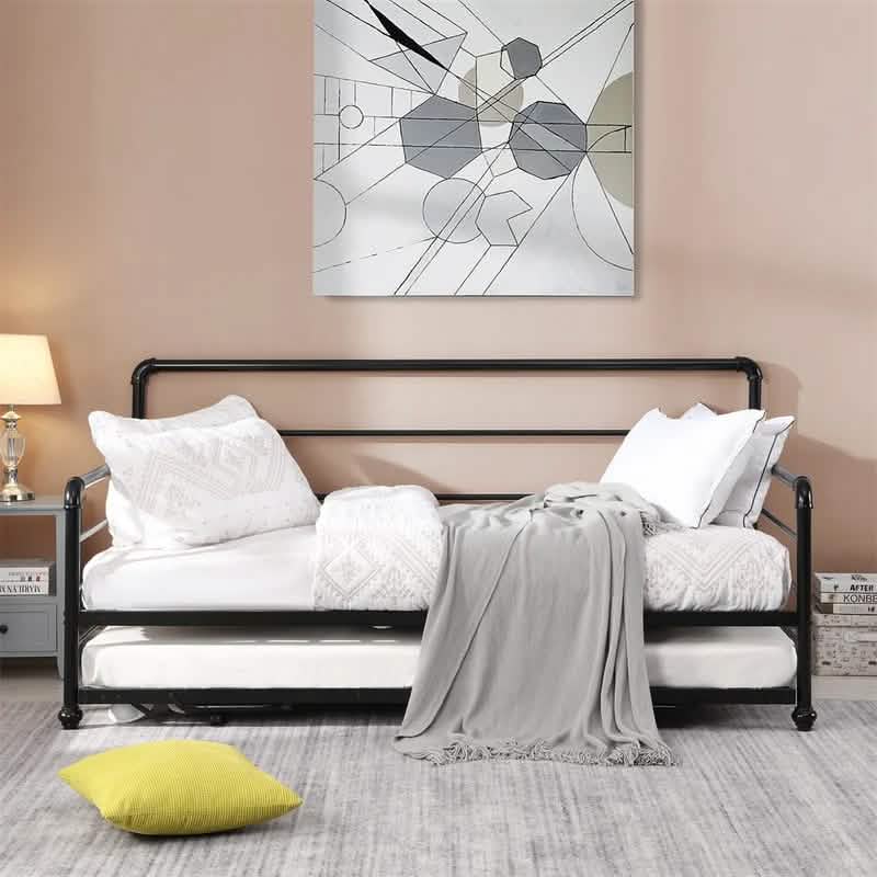 Twin Size Daybed with Adjustable Trundle