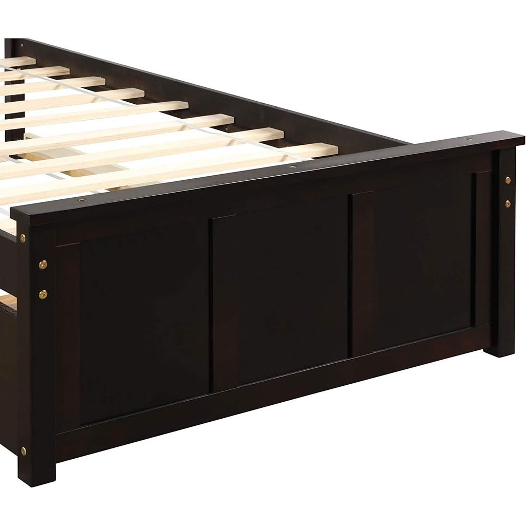 Twin Size Platform Bed with A Trundle