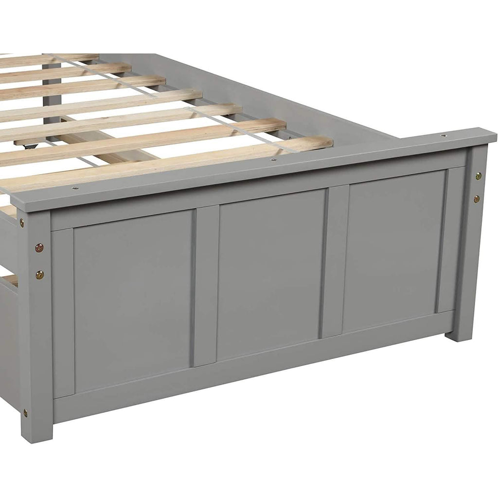 Twin Size Platform Bed with A Trundle