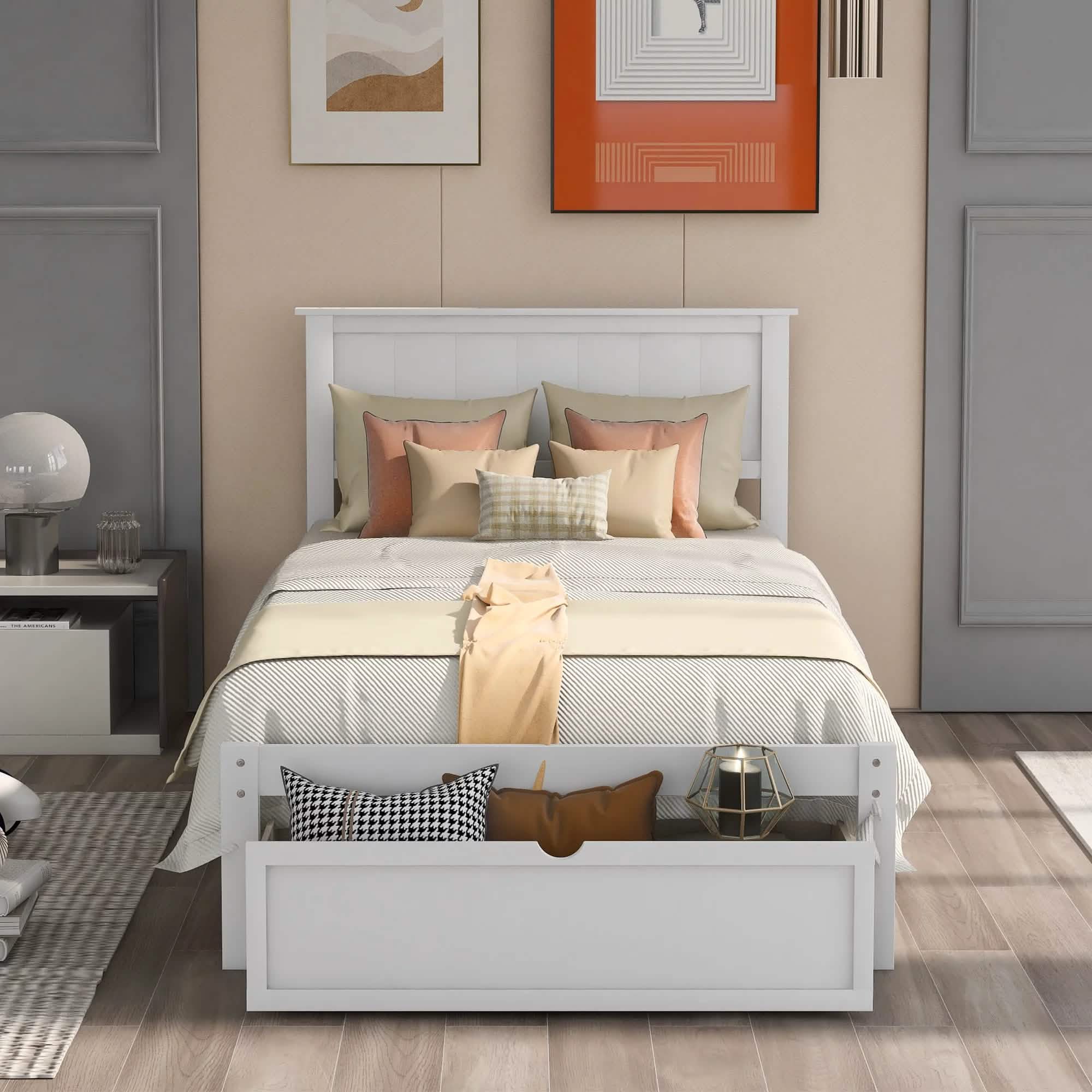 Twin Size Platform Bed with Storage